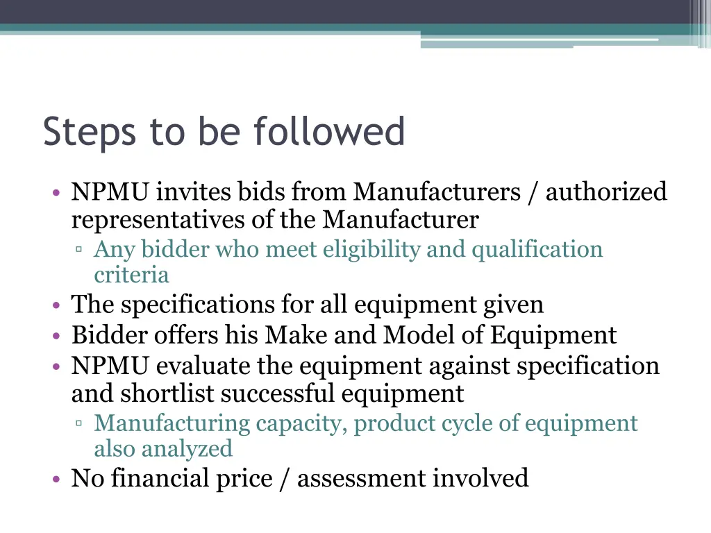 steps to be followed