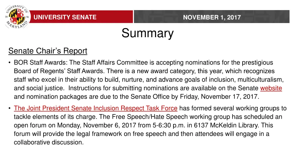 university senate 1