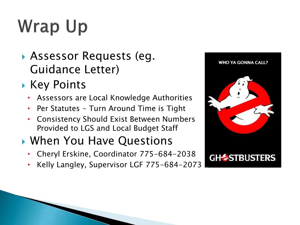 assessor requests eg guidance letter key points