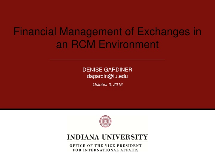 financial management of exchanges