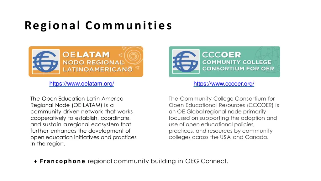 regional communities