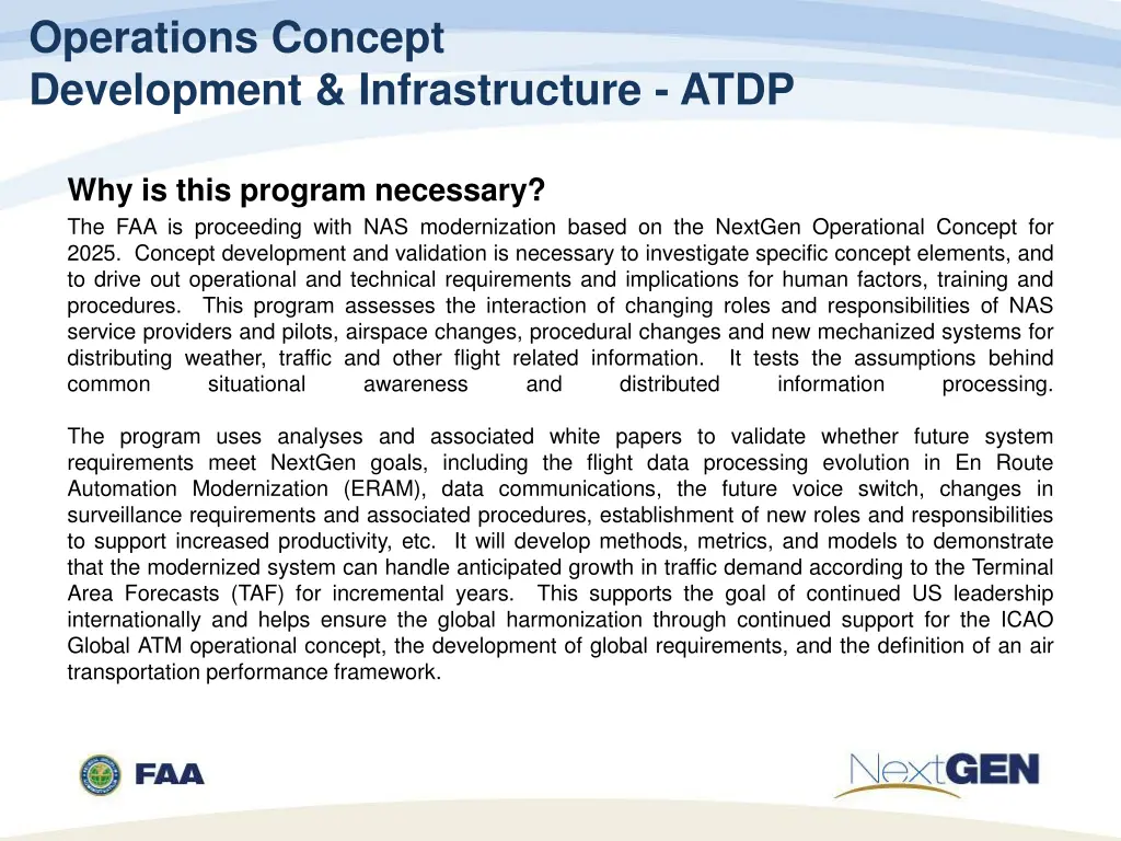 operations concept development infrastructure atdp 1
