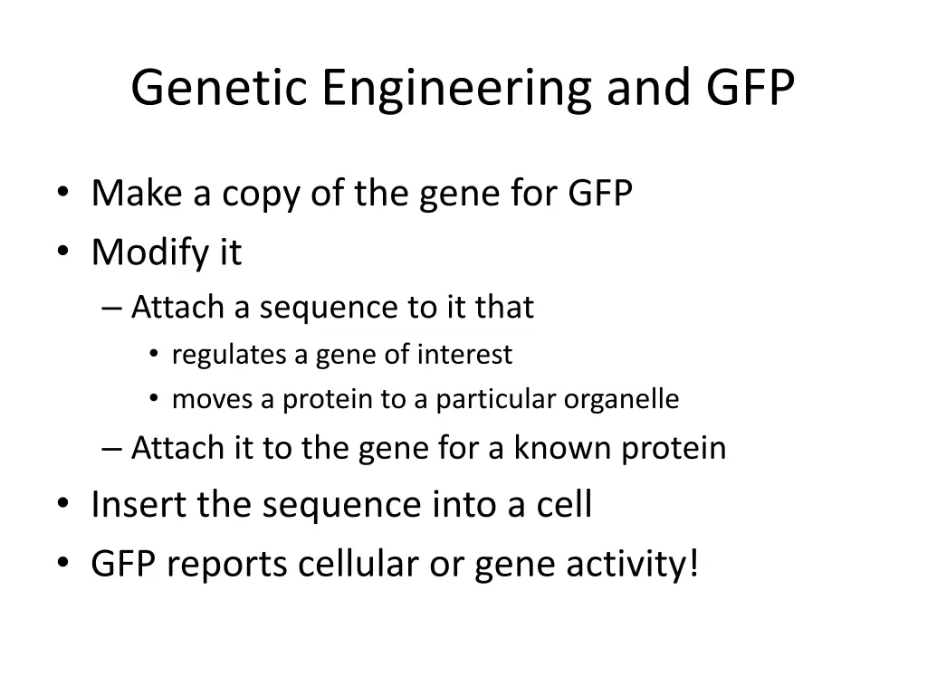 genetic engineering and gfp