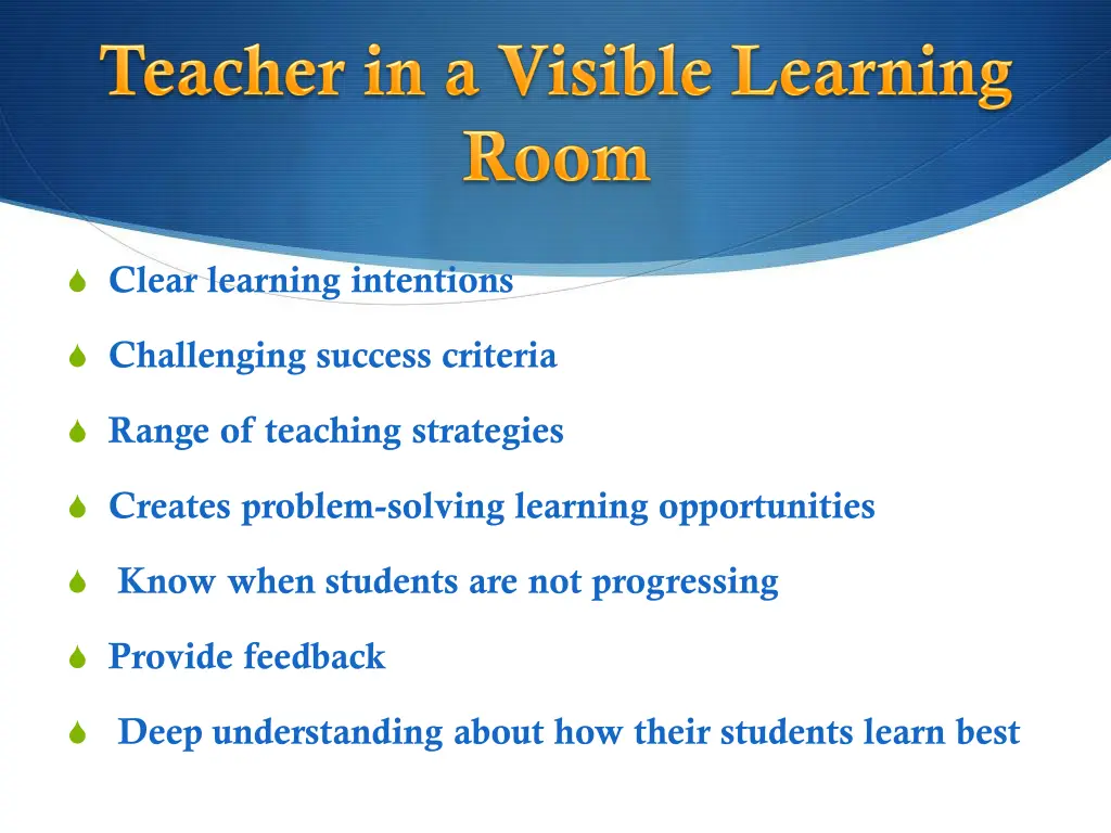 clear learning intentions
