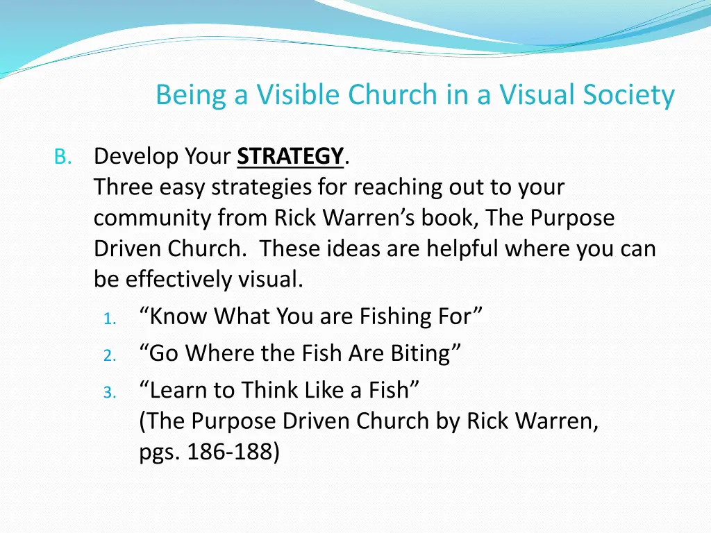 being a visible church in a visual society 10