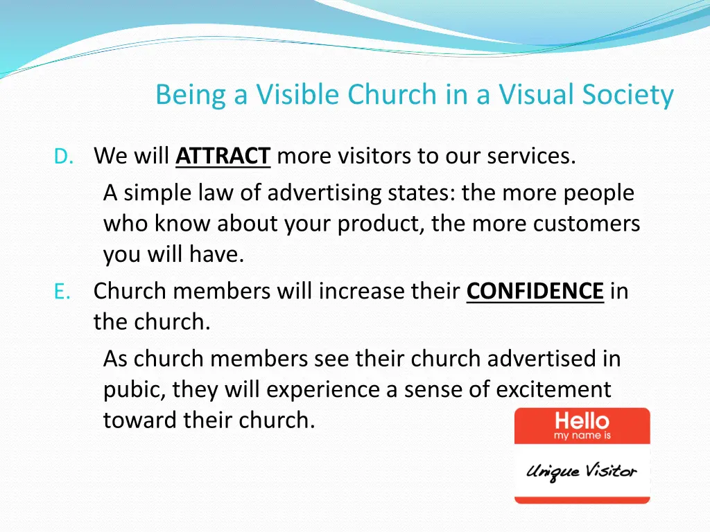 being a visible church in a visual society 3
