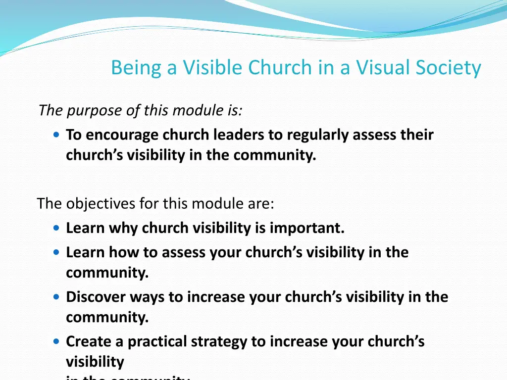 being a visible church in a visual society