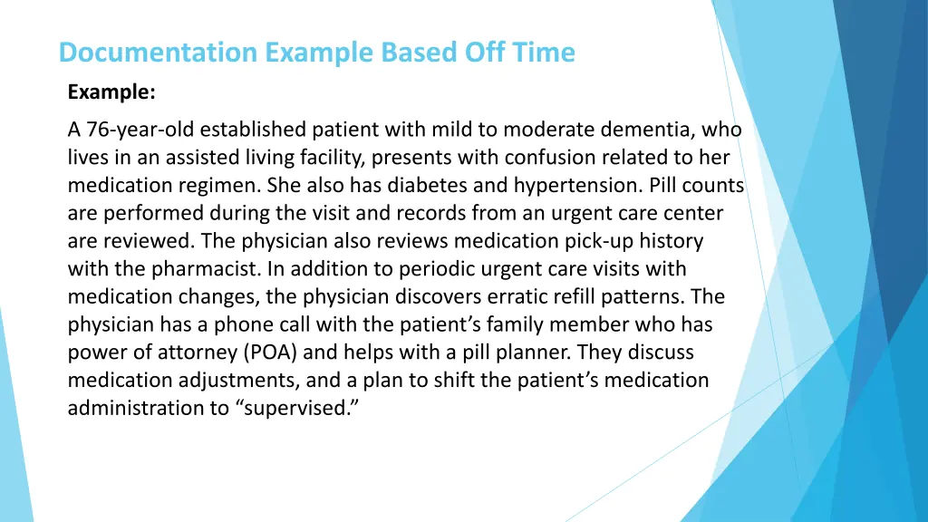 documentation example based off time
