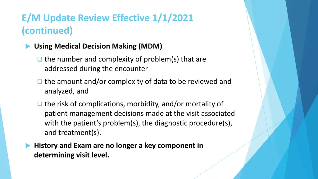 e m update review effective 1 1 2021 continued