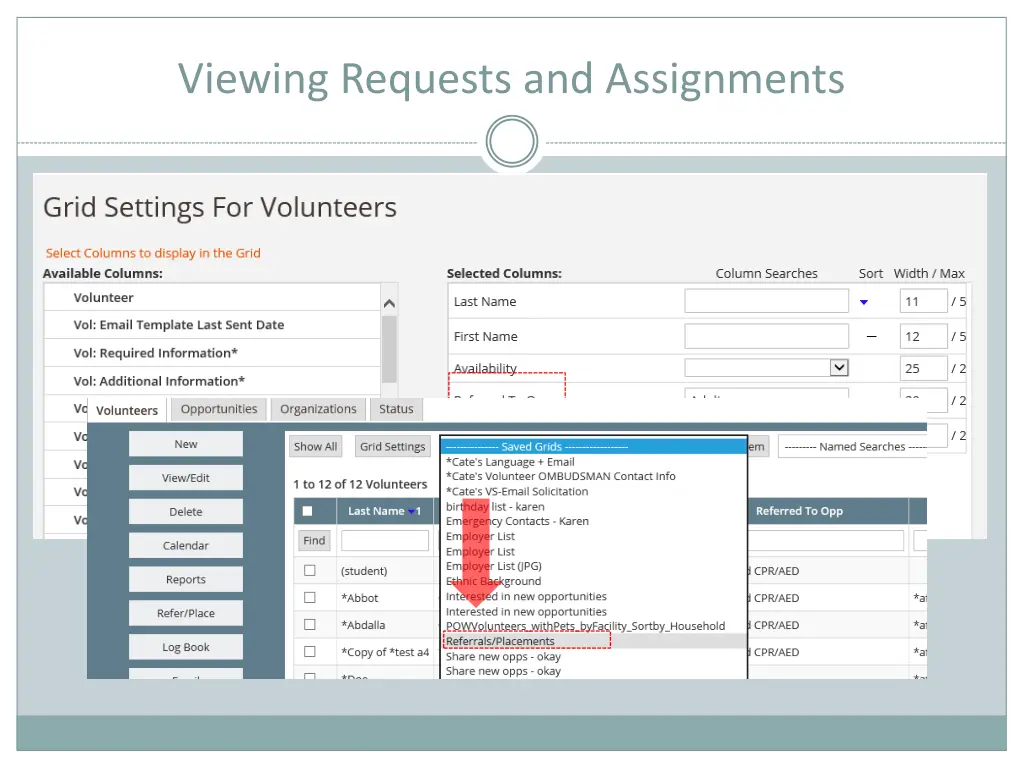 viewing requests and assignments