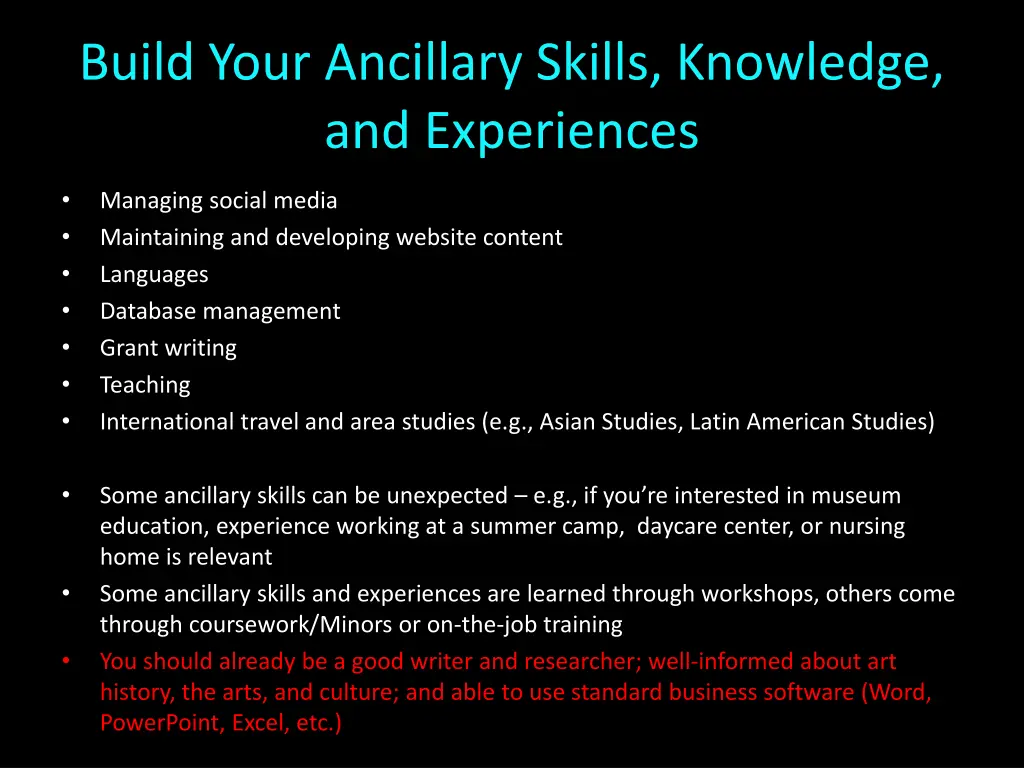 build your ancillary skills knowledge