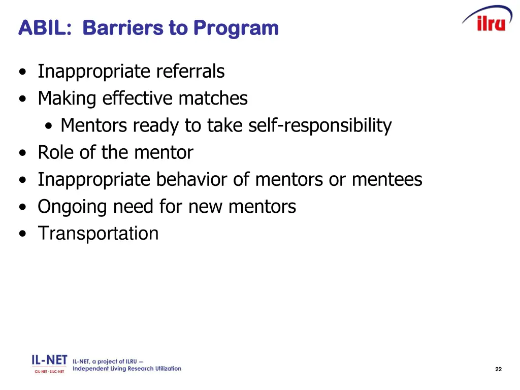 abil barriers to program abil barriers to program