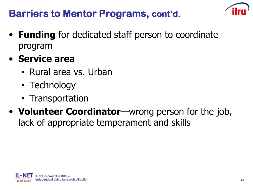 barriers to mentor programs barriers to mentor