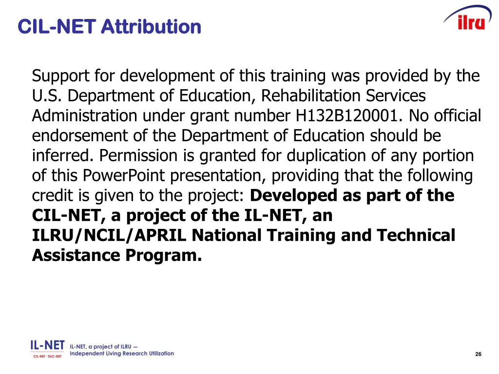 cil cil net attribution net attribution