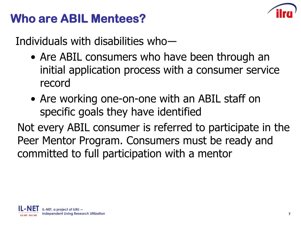 who are abil mentees who are abil mentees