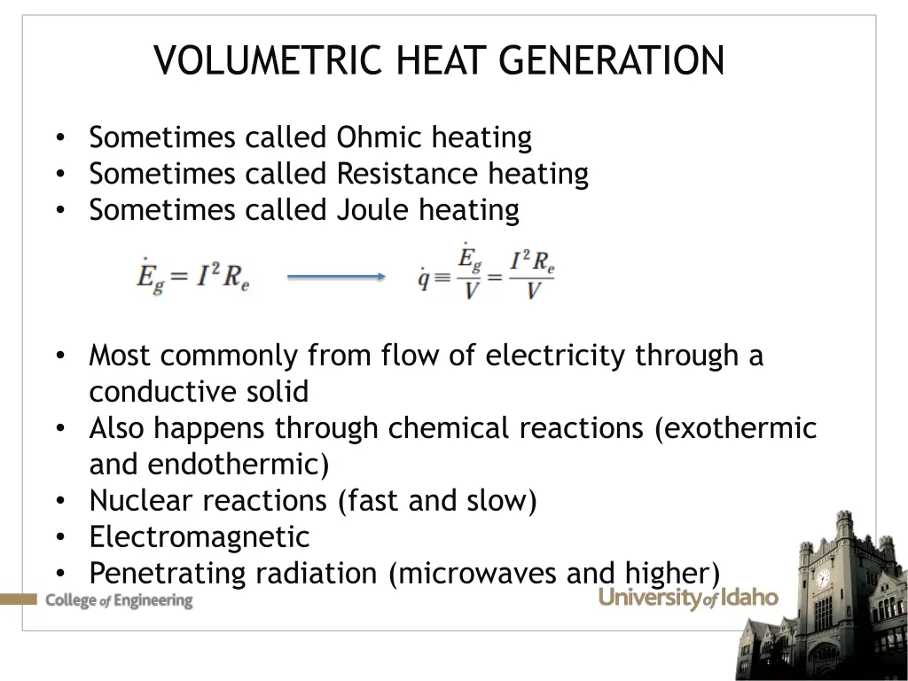 volumetric heat generation