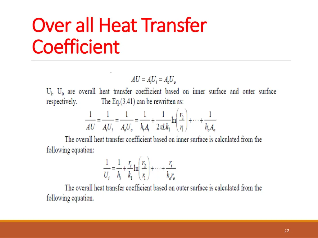 over all heat transfer over all heat transfer