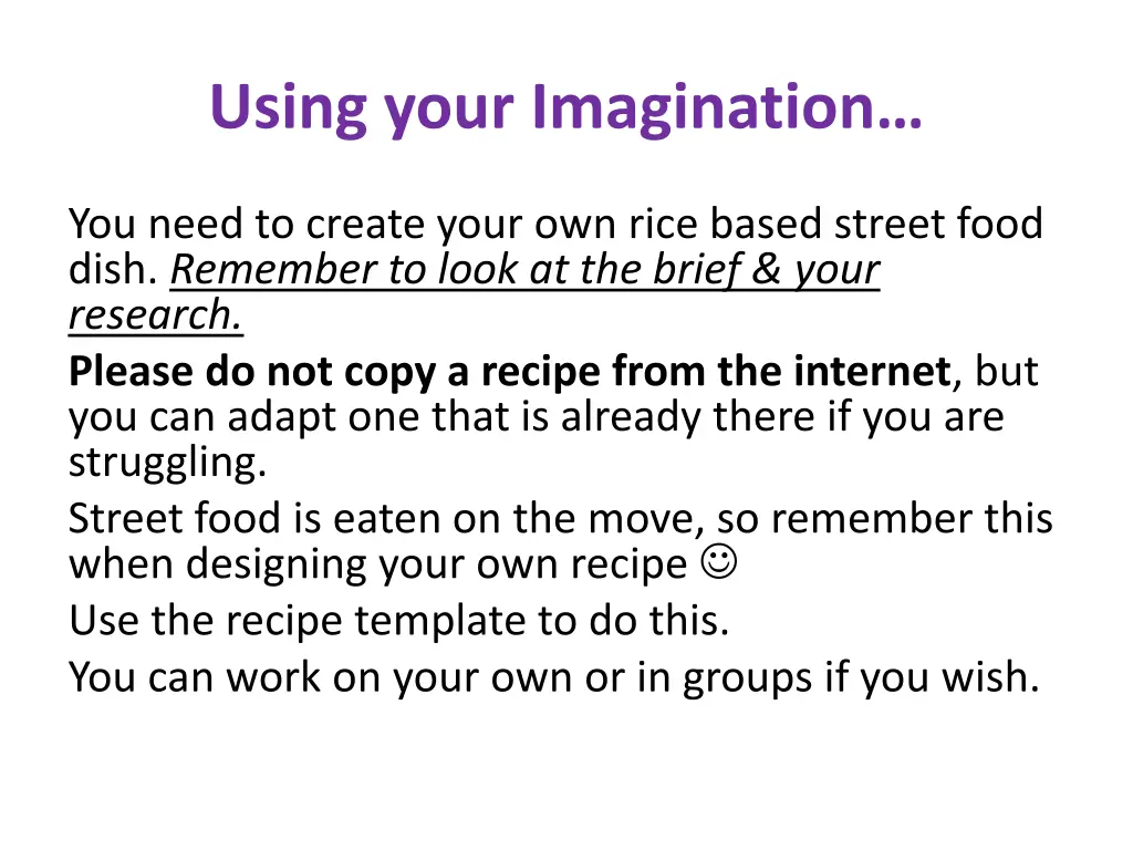 using your imagination