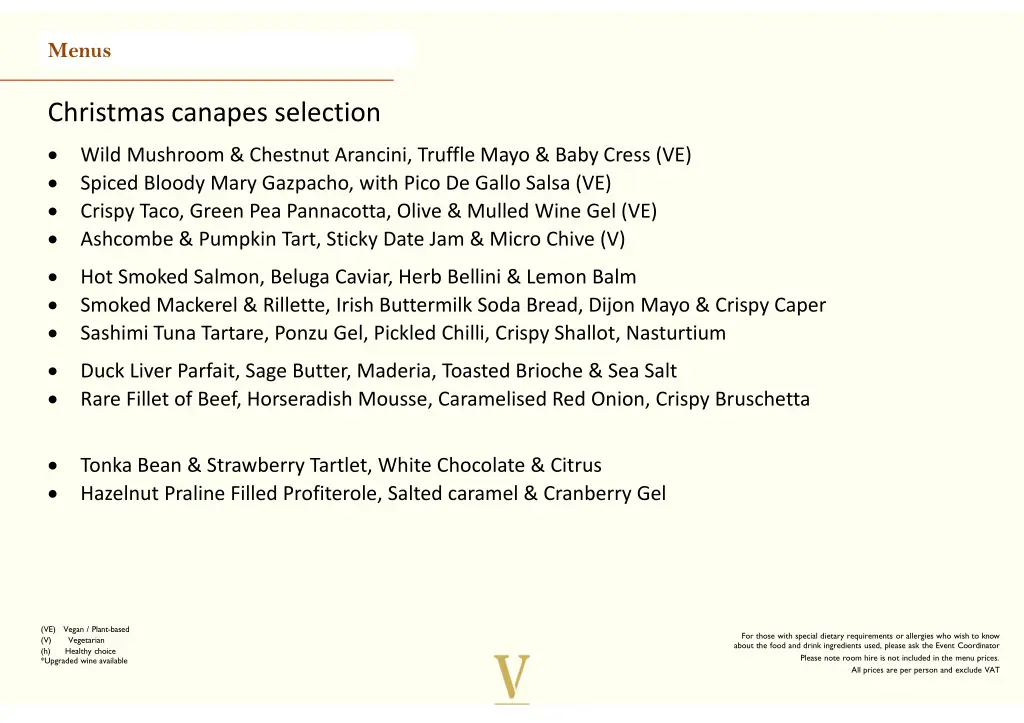menus