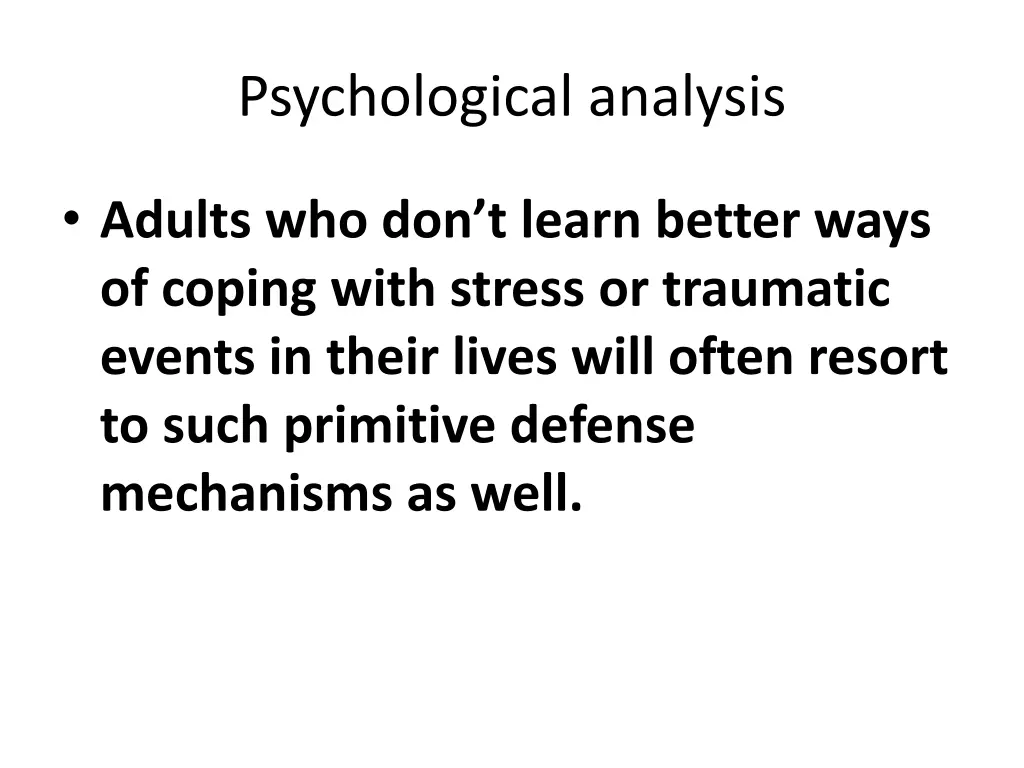 psychological analysis