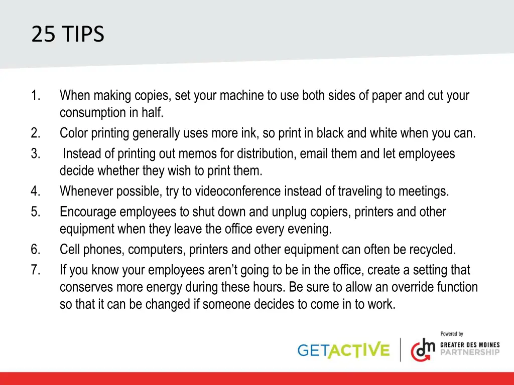 25 tips