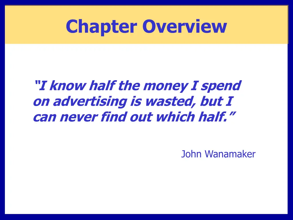 chapter overview