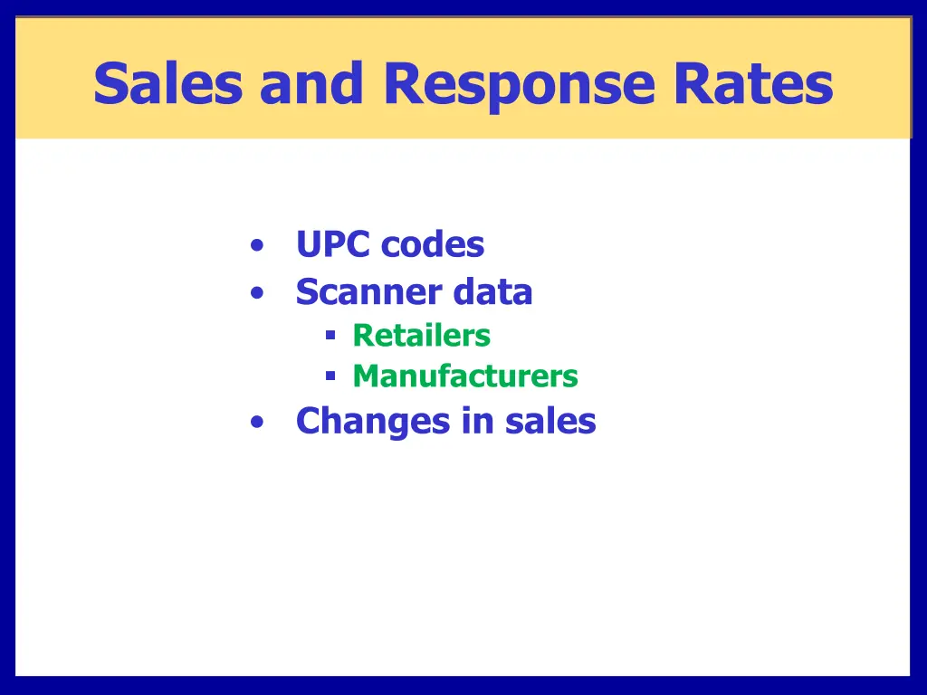 sales and response rates