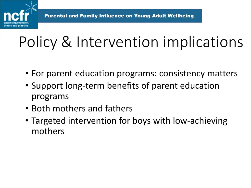 parental and family influence on young adult 17