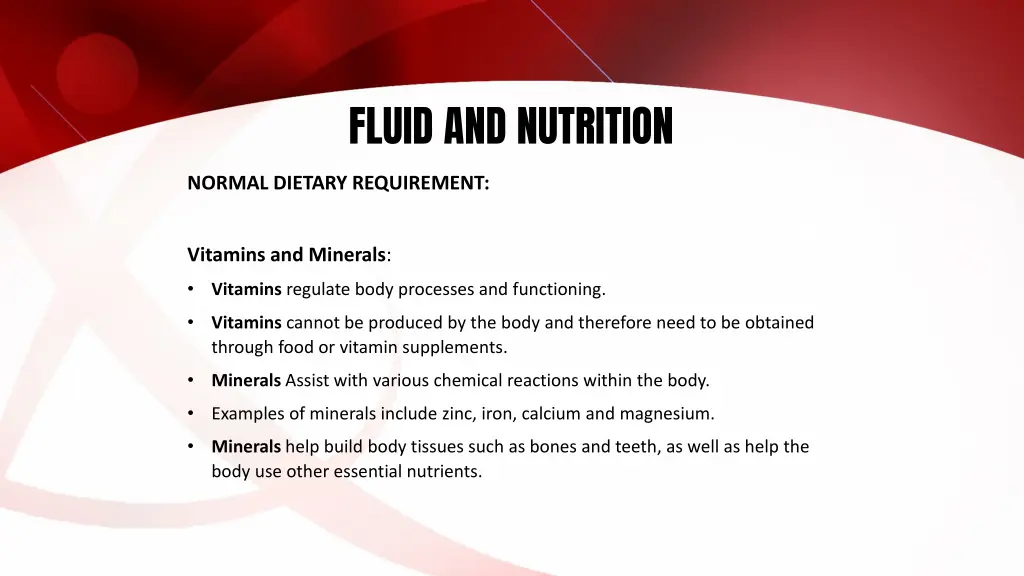 fluid and nutrition 5