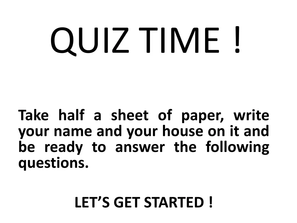 quiz time