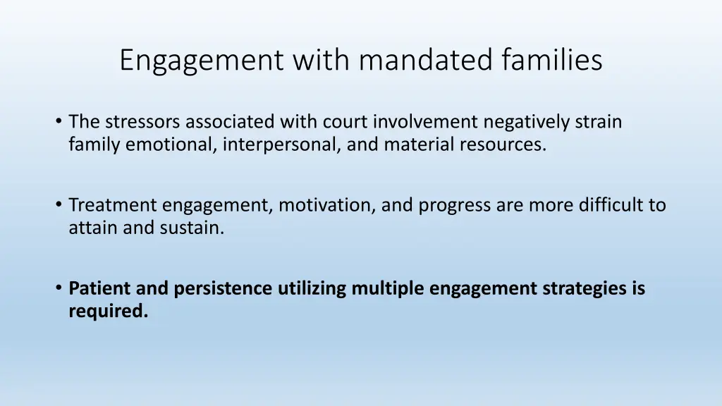 engagement with mandated families
