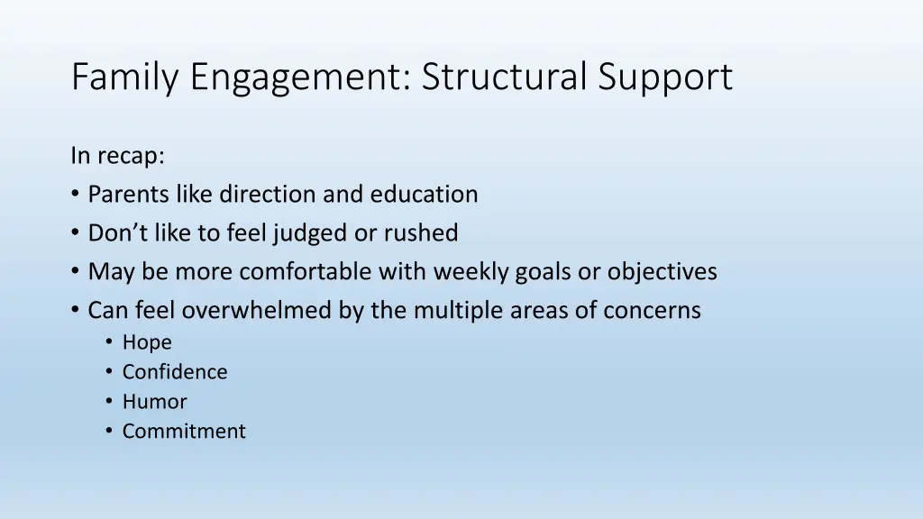 family engagement structural support