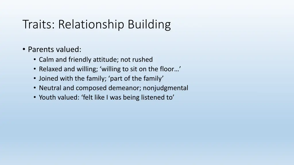 traits relationship building