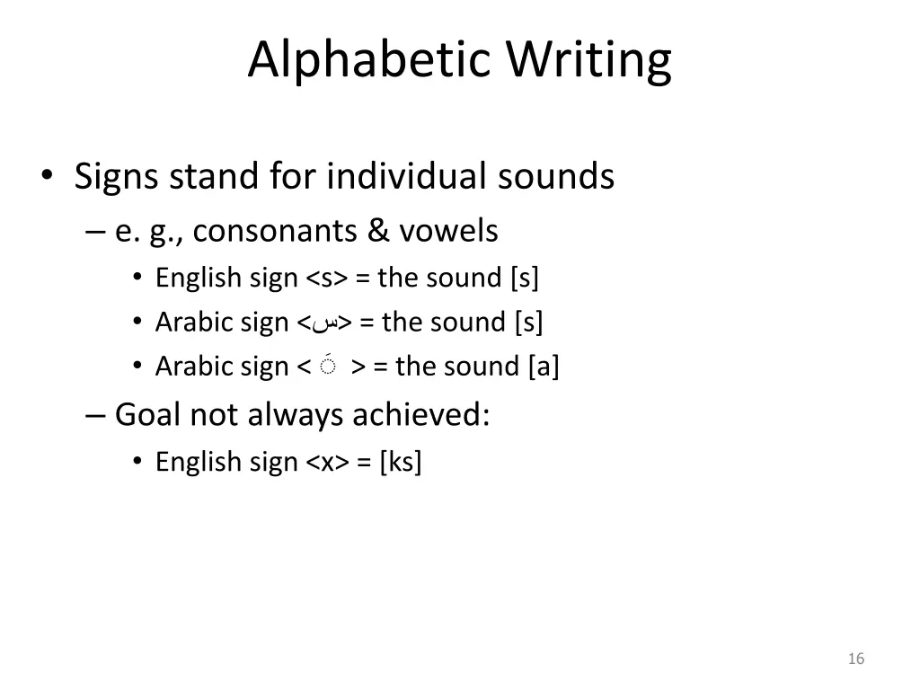 alphabetic writing