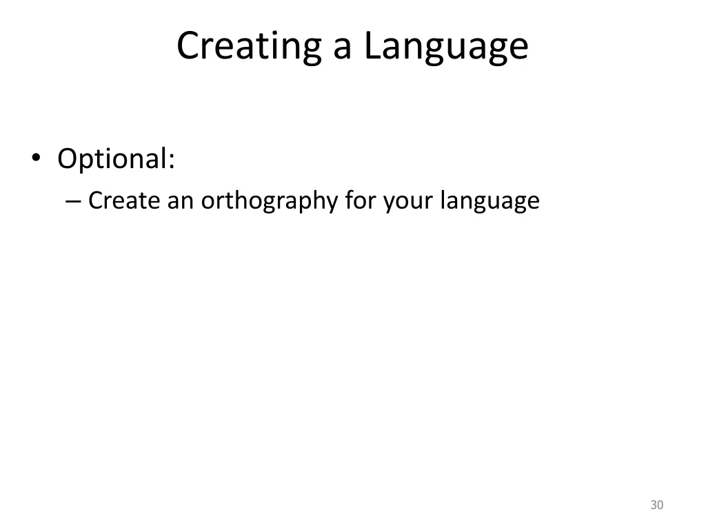 creating a language