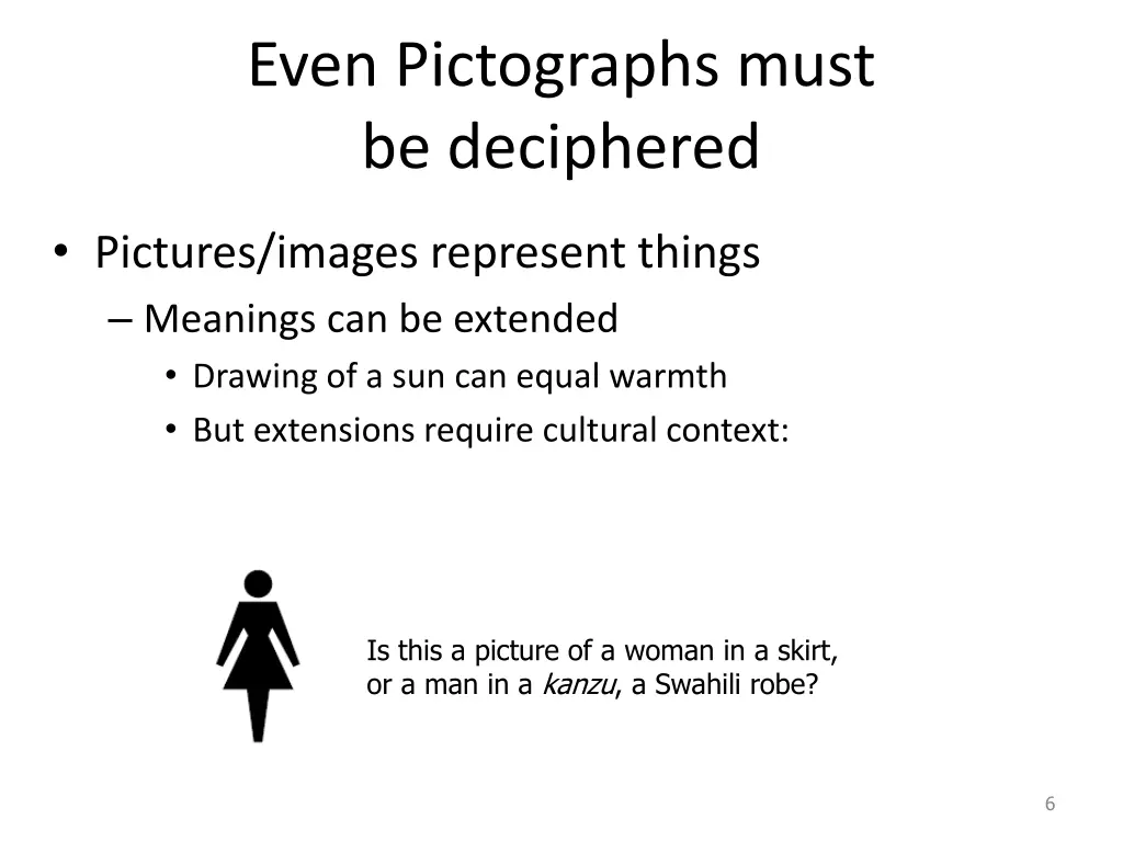 even pictographs must be deciphered