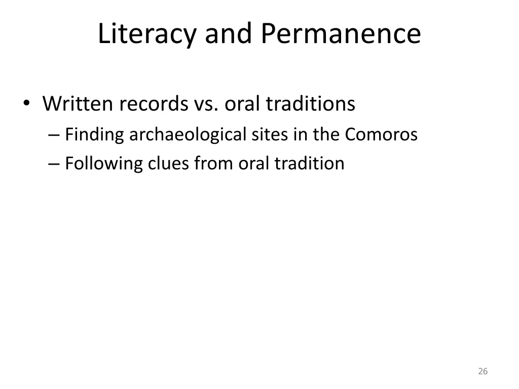 literacy and permanence