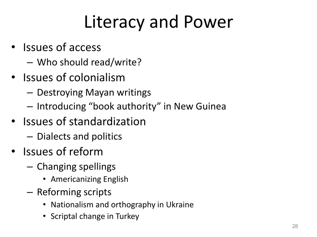 literacy and power