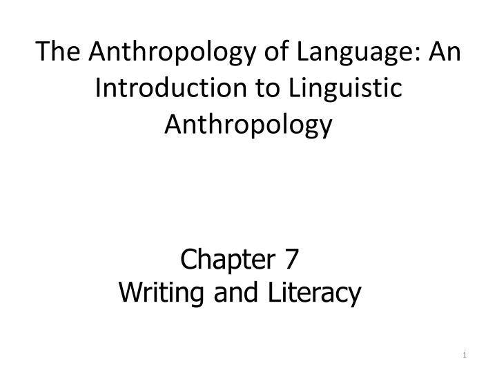 the anthropology of language an introduction