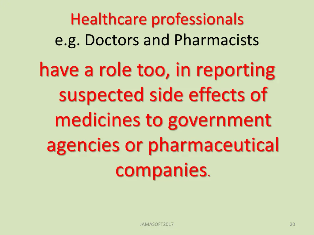 healthcare professionals e g doctors