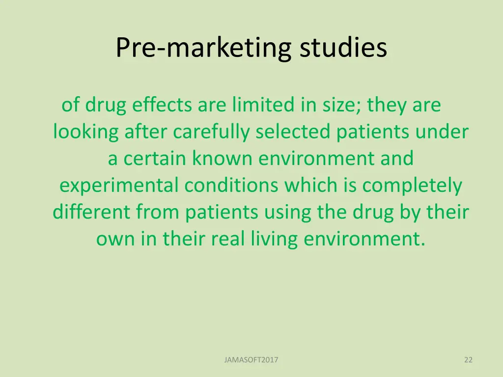 pre marketing studies
