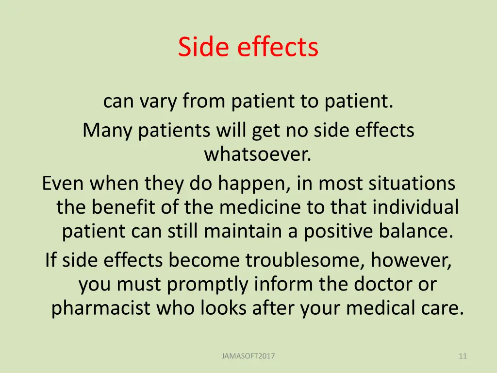 side effects