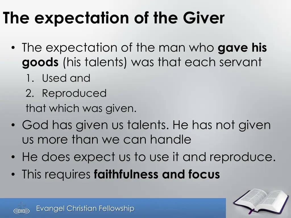 the expectation of the giver