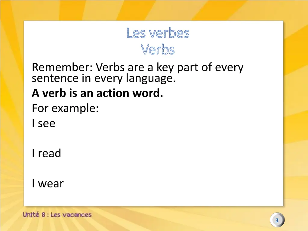 les les verbes verbes verbs verbs