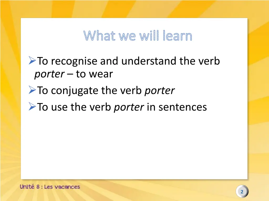 what we will what we will learn