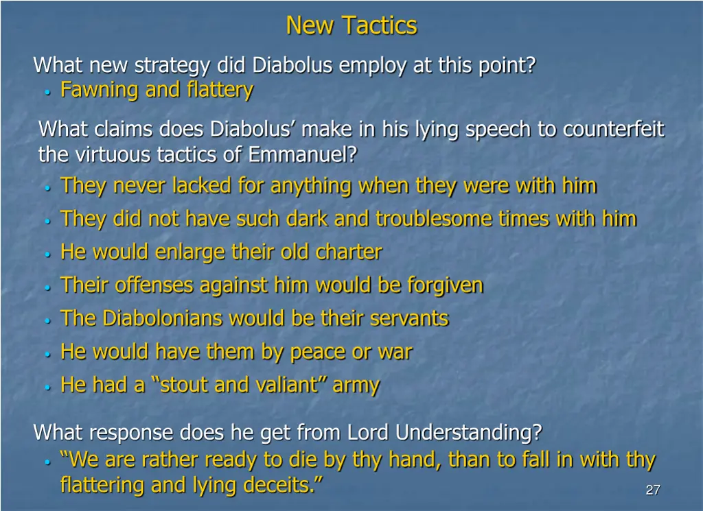 new tactics