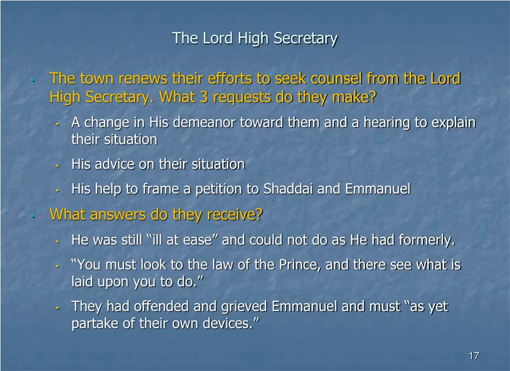 the lord high secretary