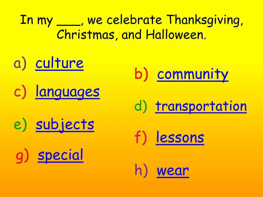 in my we celebrate thanksgiving christmas