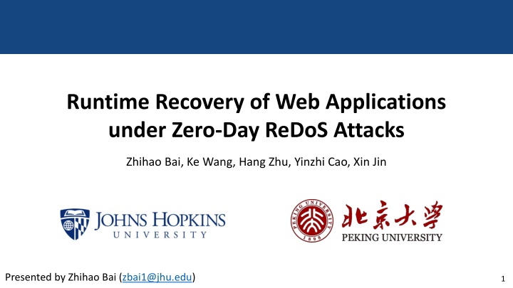 runtime recovery of web applications under zero