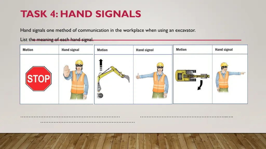 task 4 hand signals